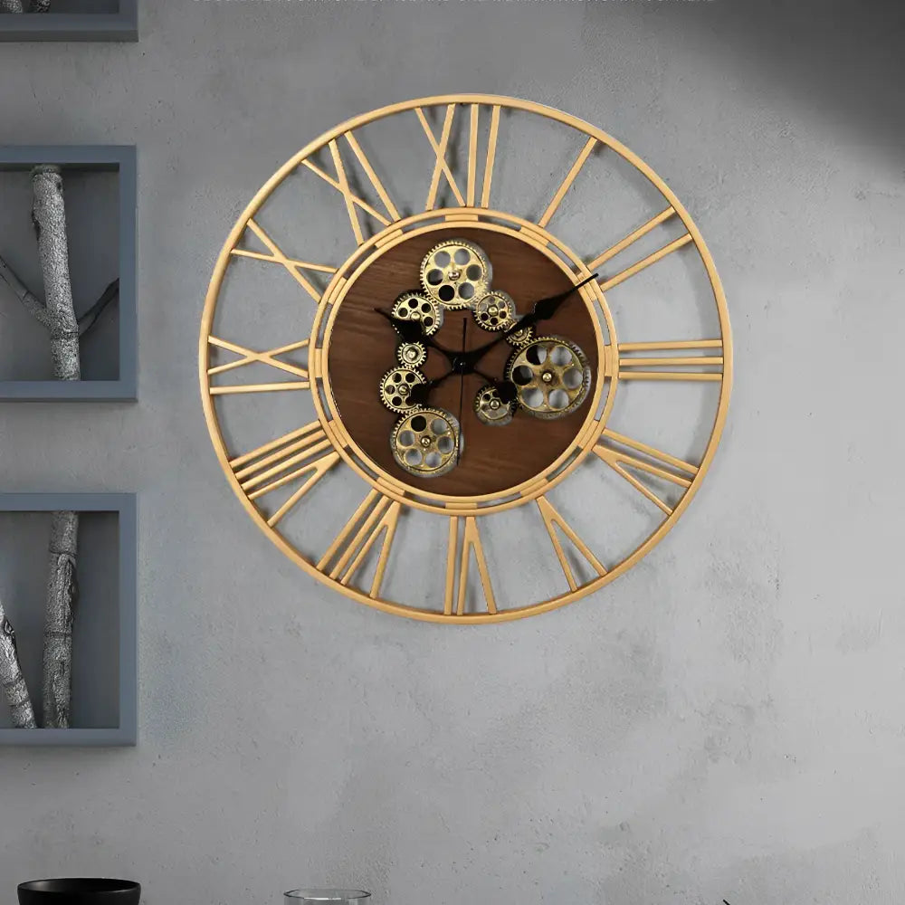 Horloge murale design dorée - horloges murales