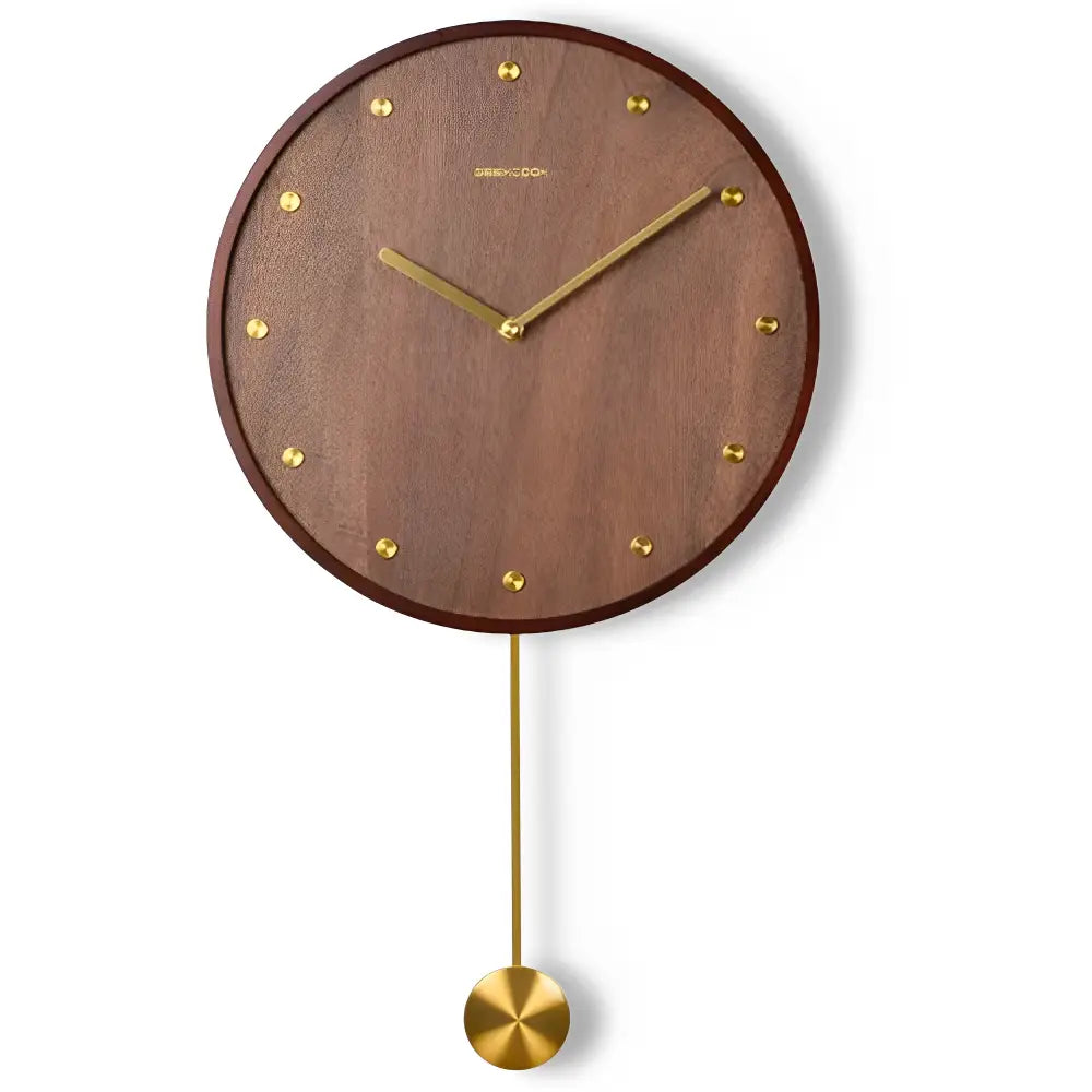 Pendule en Bois - Horloges murales - Couleur Bois balancier Rond