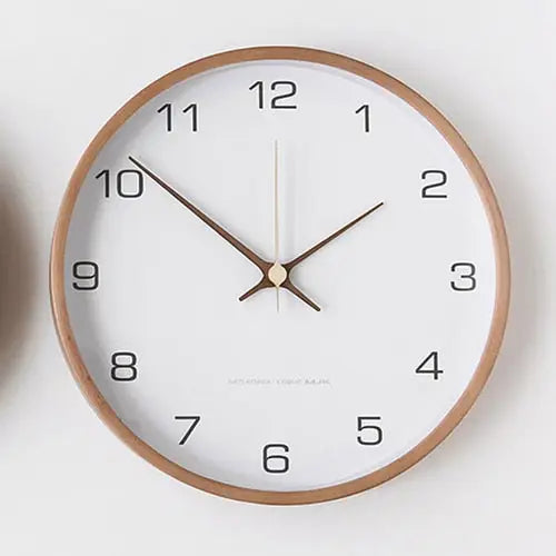 Horloge Murale Nordique en Bois Massif - Horloges murales - blanc / 25 cm